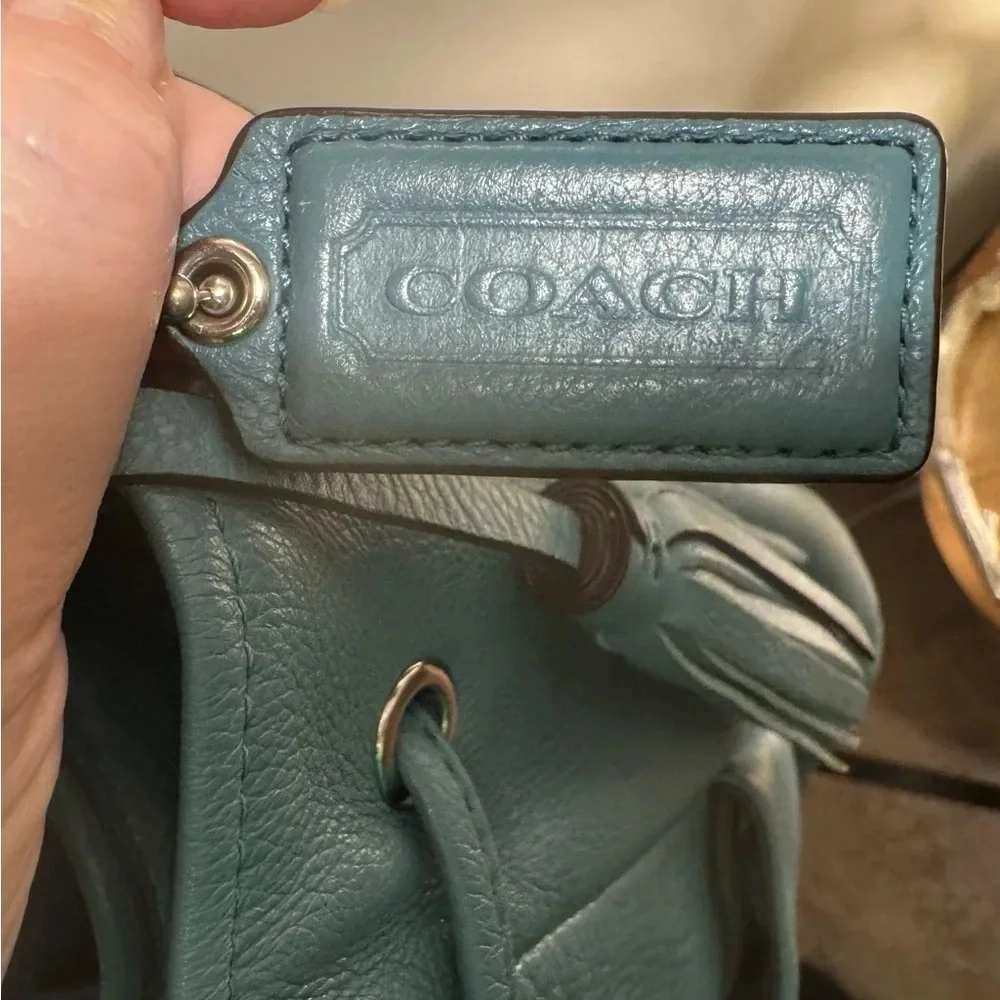 Coach Avery drawstring tote shoulder bag in blue NWOT